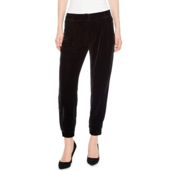 NEW Parker Morgan‎ Velvet Jogger Pants, Size 10, Black - Picture 1 of 12